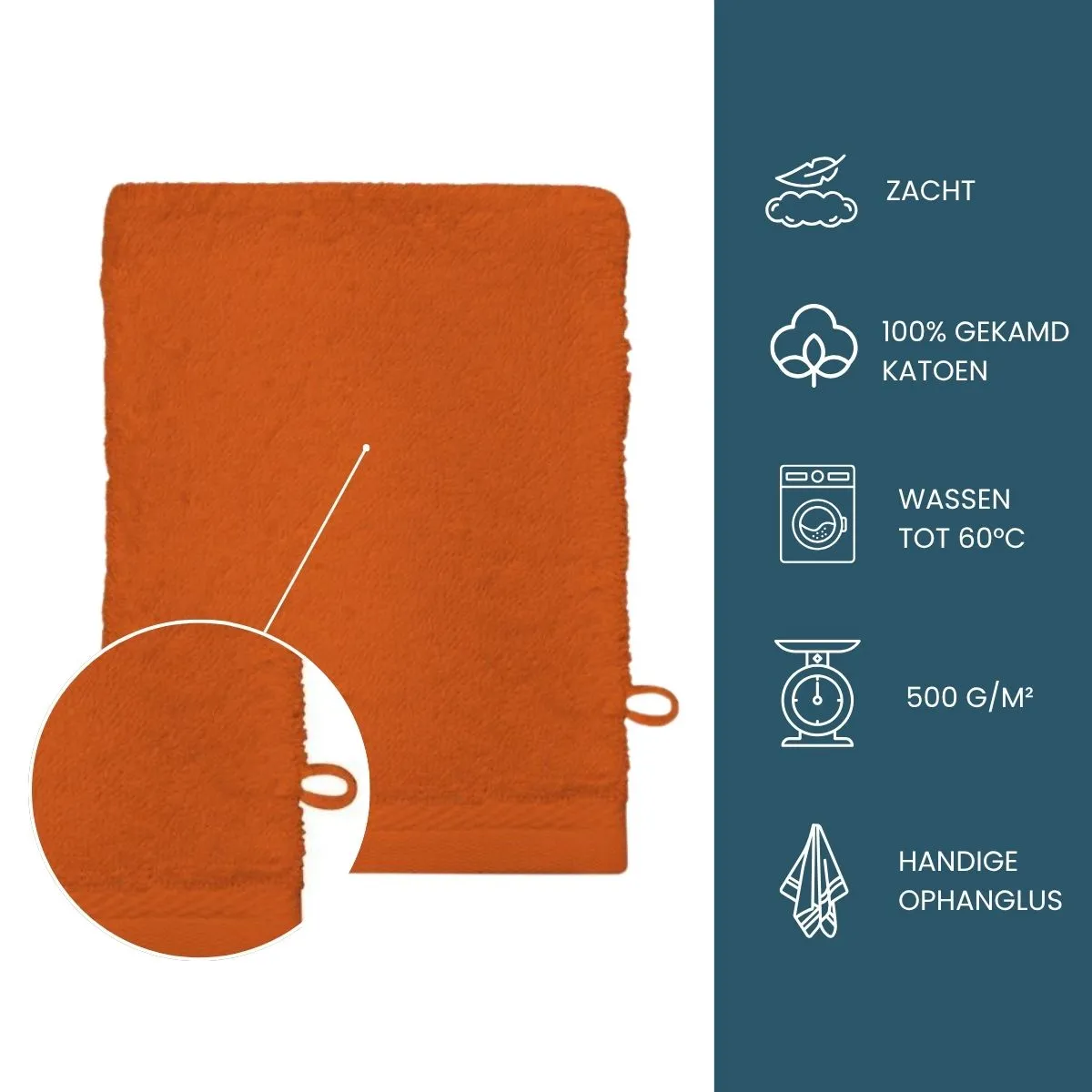 The One Washandjes Oranje - 10 stuks