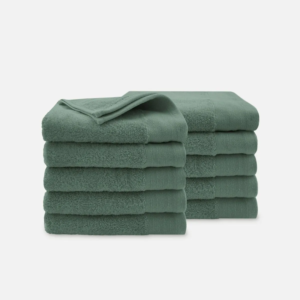 Walra Soft Cotton Handdoeken 50 x 100 cm - 550 gr/m² - Legergroen - 10 stuks