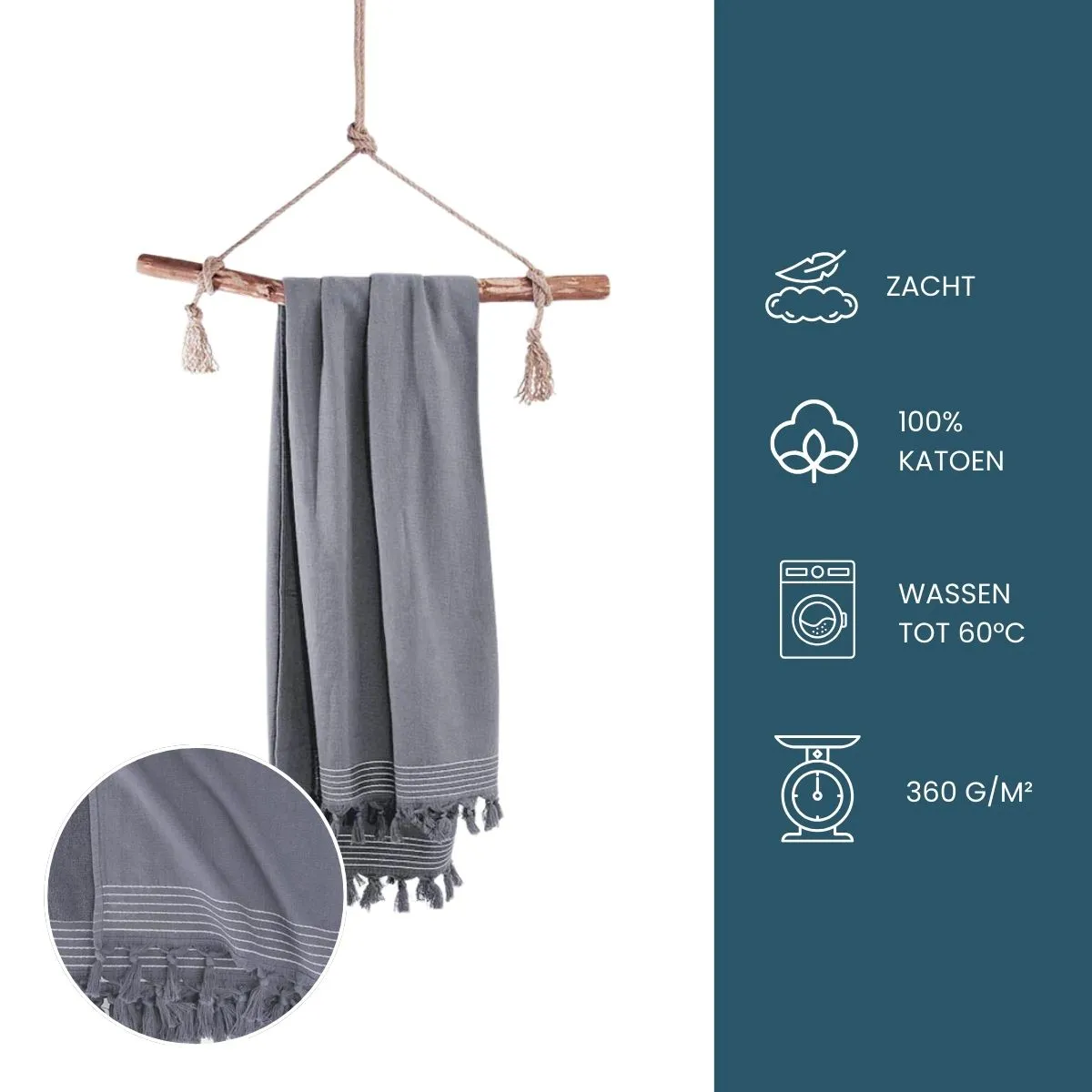 Walra Hamamdoek Soft Cotton 100x180cm Donkerblauw