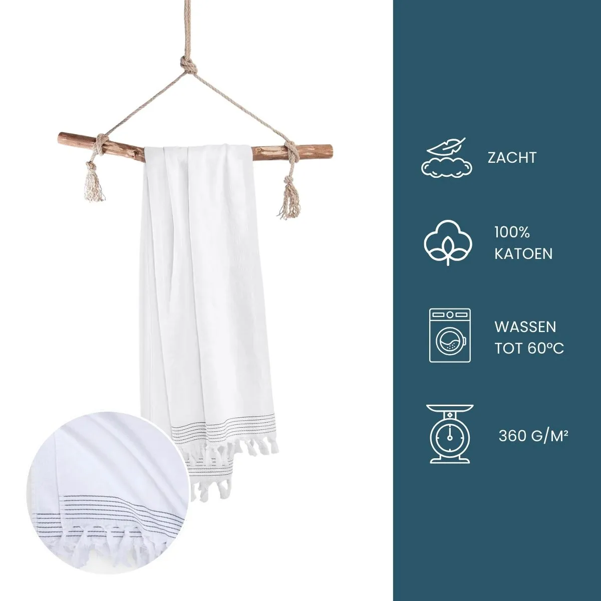 Walra Hamamdoek Soft Cotton 100x180cm Wit