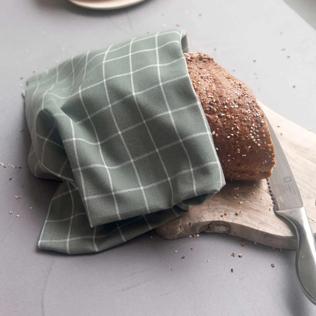 Walra Keuken- en Theedoekenset Dry with Cubes Uni, Stripes & Blocks Legergroen