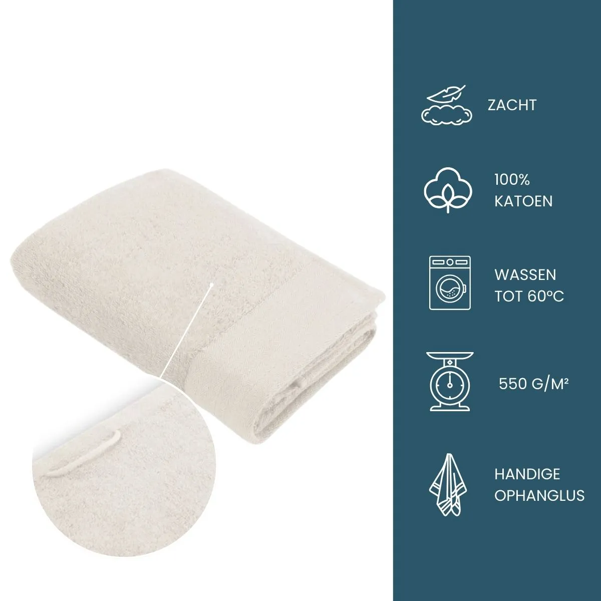Walra Soft Cotton Baddoek 50 x 100 cm 550 gram Kiezel Grijs