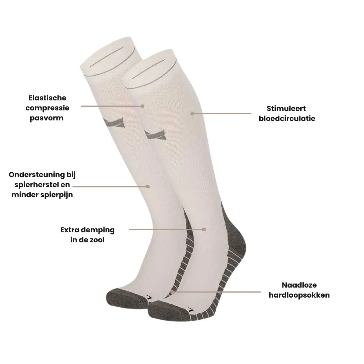 Xtreme Compressie Sokken Hardlopen 2-pack Multi White