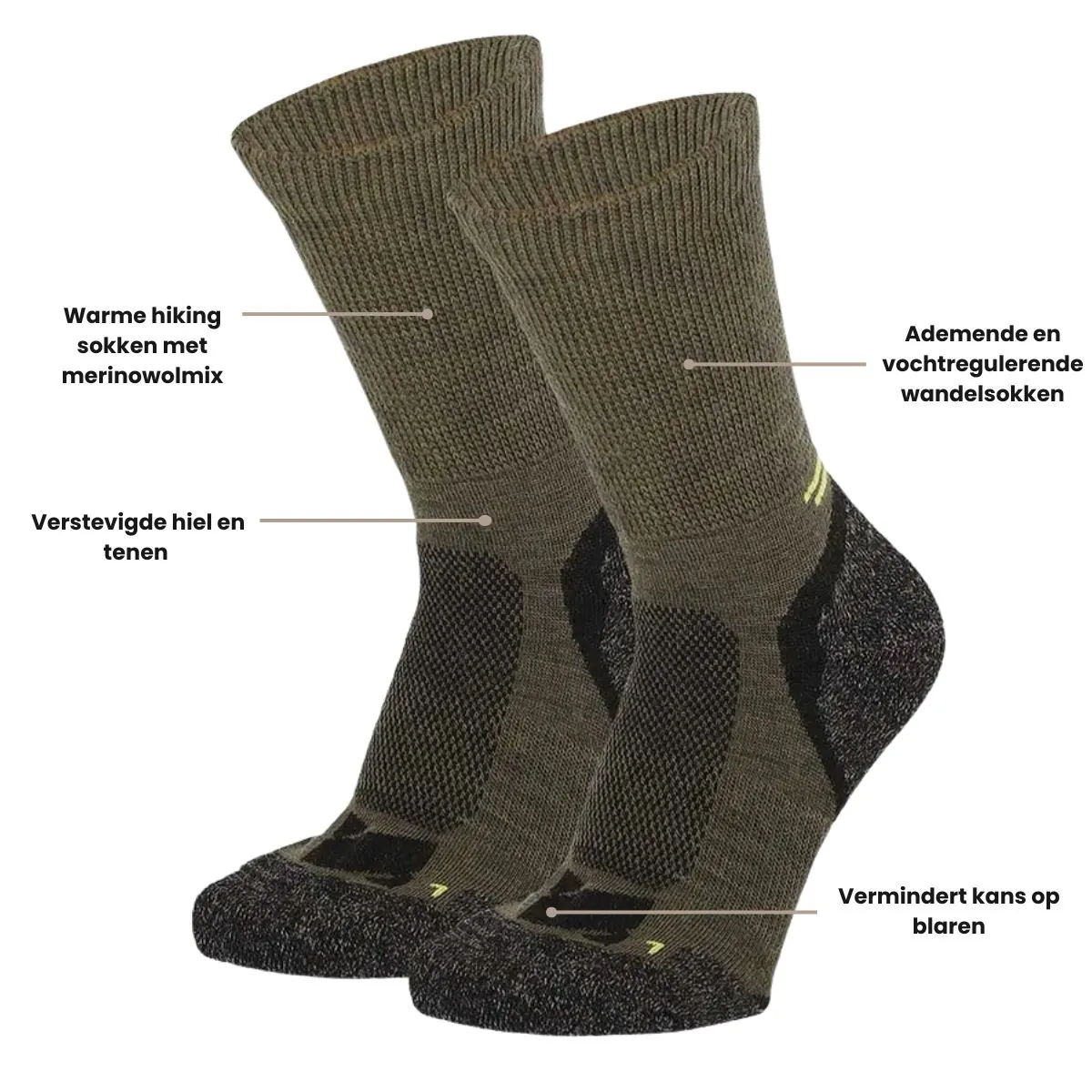 Xtreme Hiking Sokken Wol 6-pack Multi Green