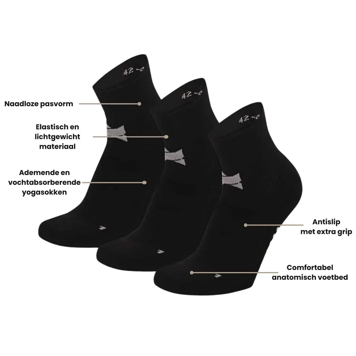 Xtreme Yoga Sokken 6-pack Zwart