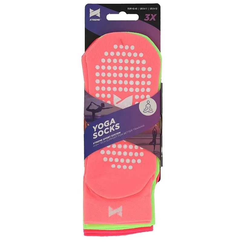 Xtreme Yoga Sokken 3-pack Neon