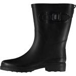 XQ Dames Rubberen Regenlaarzen met Riem Zwart 