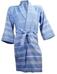 The One Towelling Hamam Badjas Blue/White