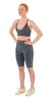 Xtreme Sportswear Dames Sportset - Korte Sportlegging + Sport BH - Antraciet Melange
