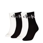Calvin Klein Sokken Giftbox Dames Monologo 4-pack Wit/Zwart