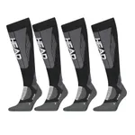 HEAD Skisokken Unisex Racer Kneehigh 4-pack Black/White