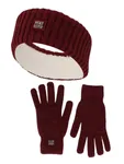 Heatkeeper Dames Winter Set - Hoofband + Handschoenen - Burgundy