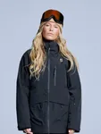 Poederbaas Ski-jas Dames Freeride 3L Hardshell Zwart