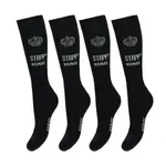 STAPP Horse Paardrijsokken Kroon Strass 4-pack Zwart / Zilver