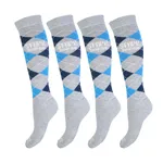 STAPP Horse Paardrijsokken Ruit 4-pack Grijs / Marine / Blauw