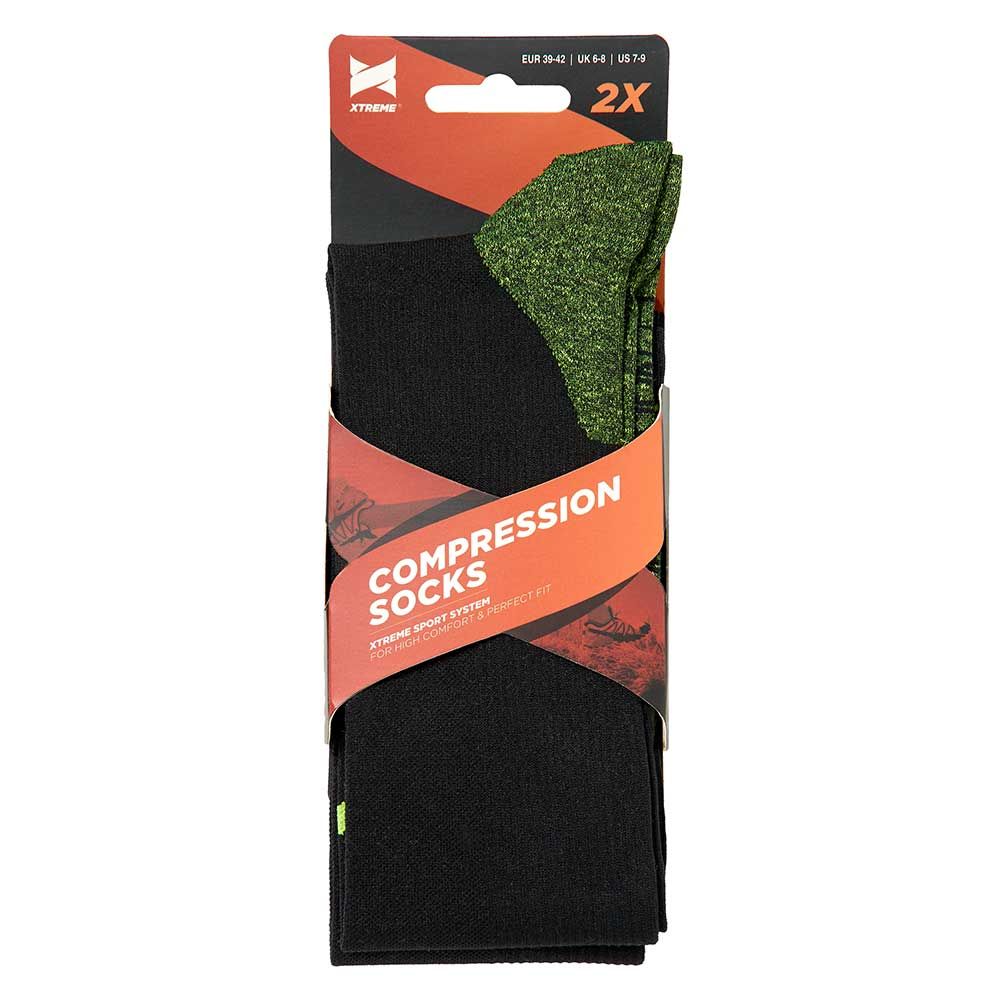Xtreme Compressie Sokken Hardlopen 2-pack Multi Black