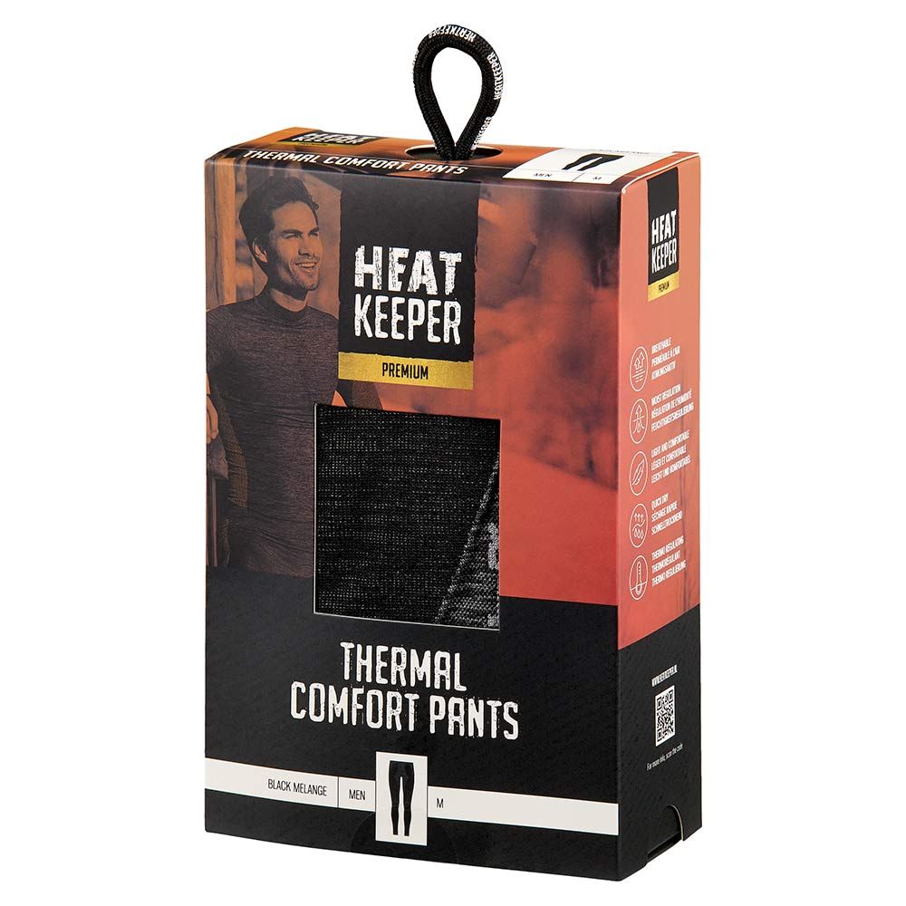 Heatkeeper Thermoset Heren Premium - Thermoshirt + Thermo Legging - Zwart Melange