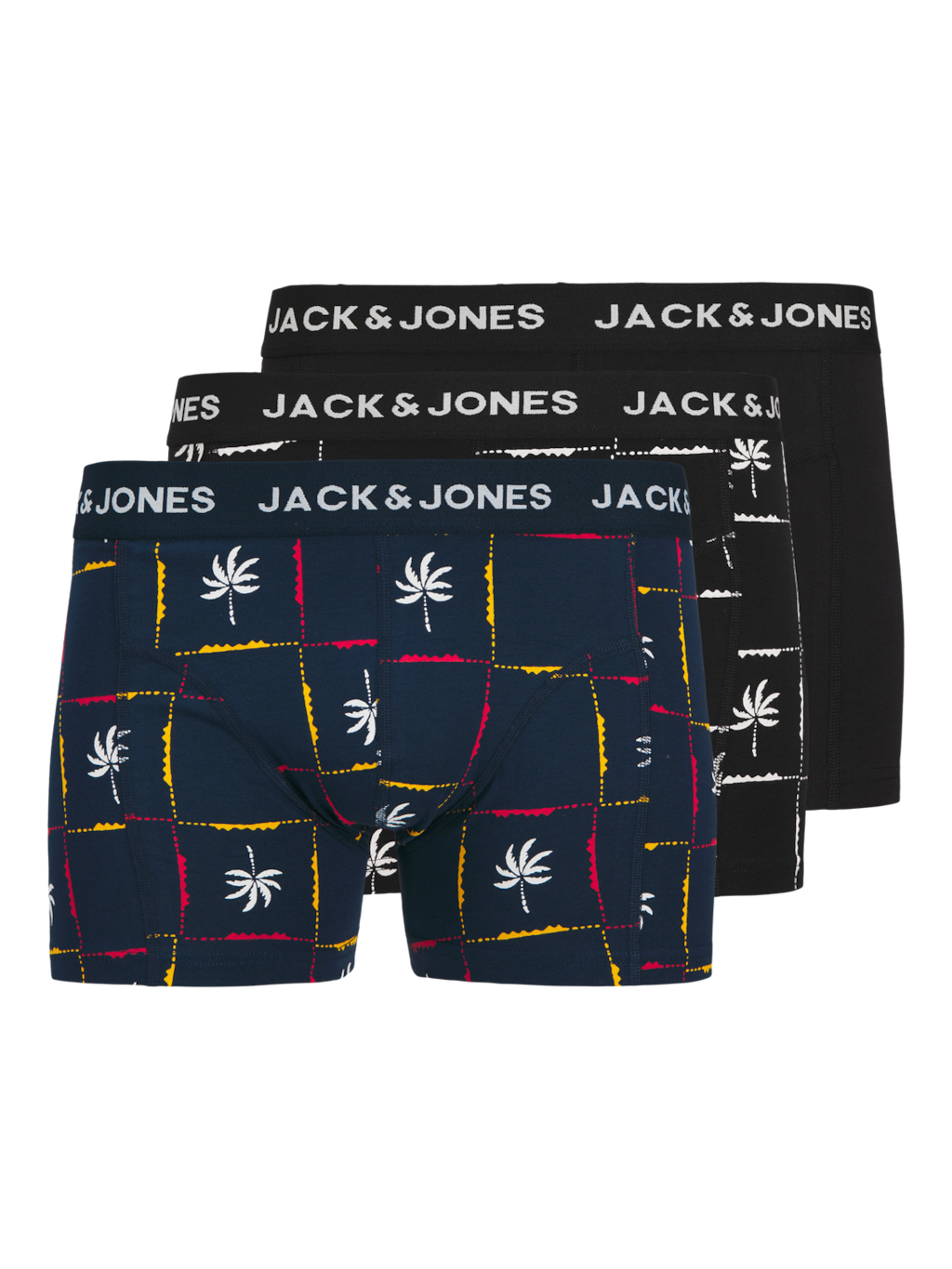 Jack & Jones Boxershorts JACPALM Trunks 3-pack Black / Navy Blazer
