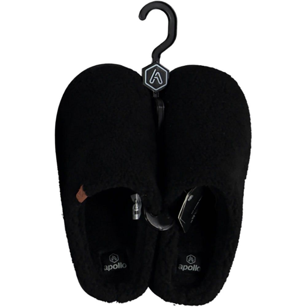 Apollo Pantoffels Heren Teddy Wol Zwart