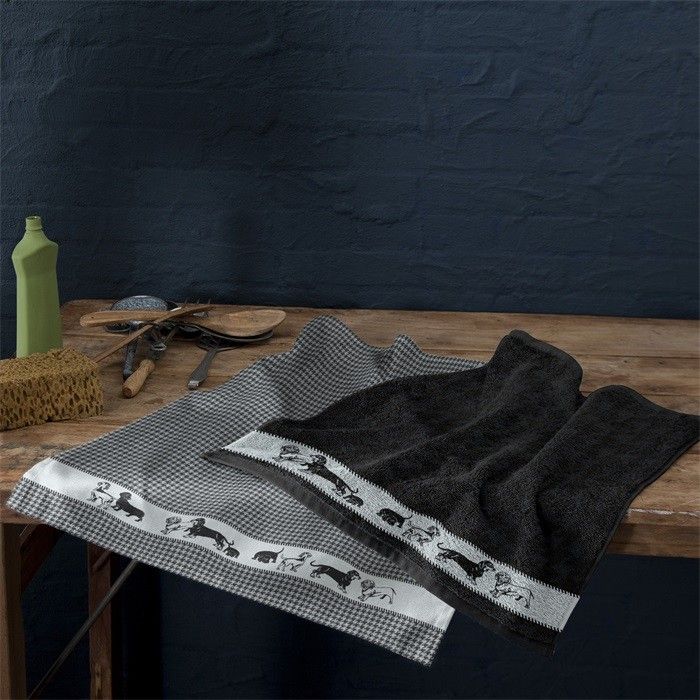 DDDDD Keukendoek Saar Zwart - 6 stuks