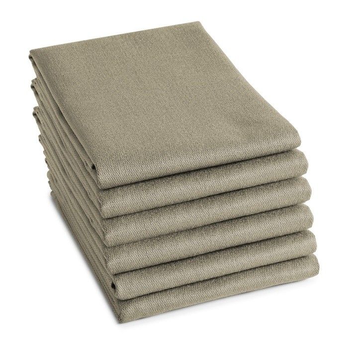 DDDDD Theedoek Logo Taupe - 6 stuks