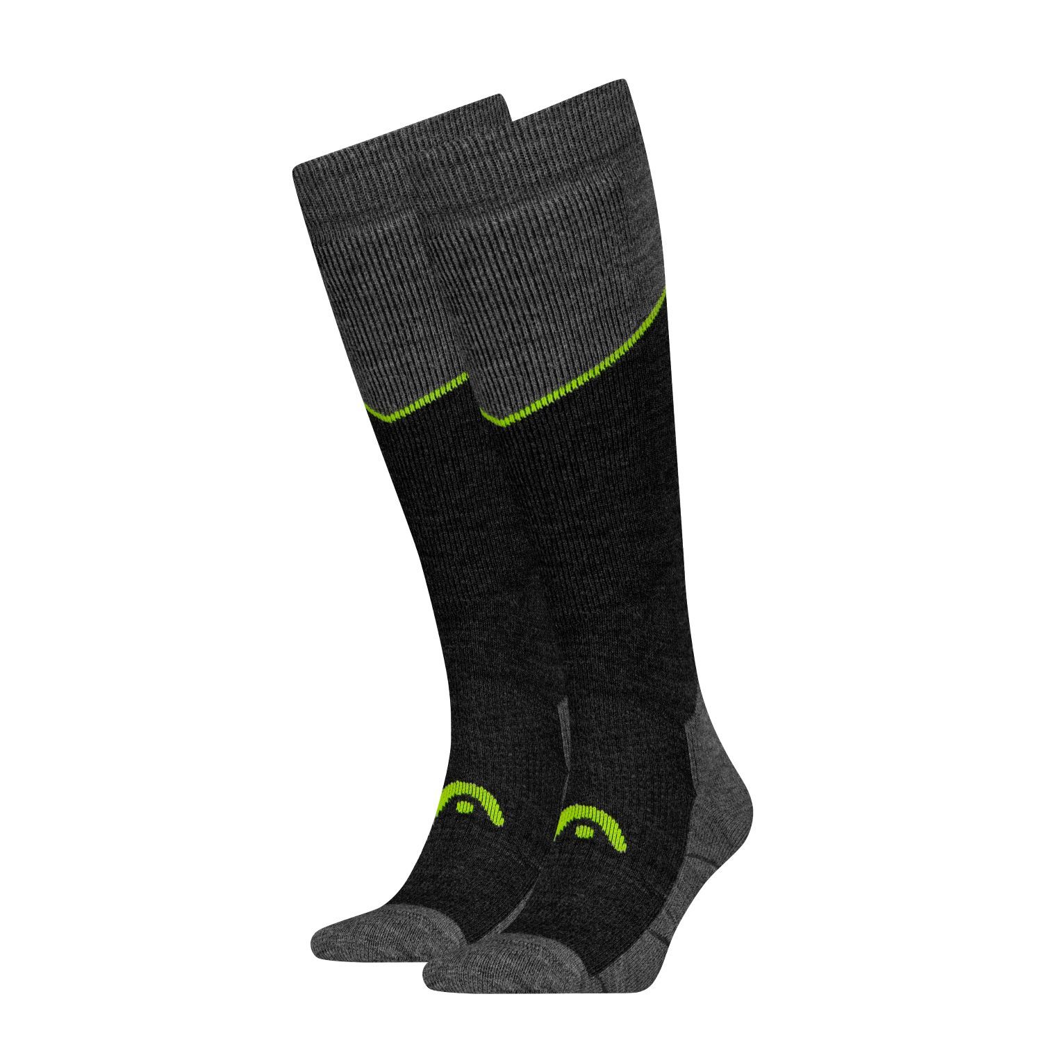 HEAD Skisokken Kneehigh 6-pack Grey Melange / Lime