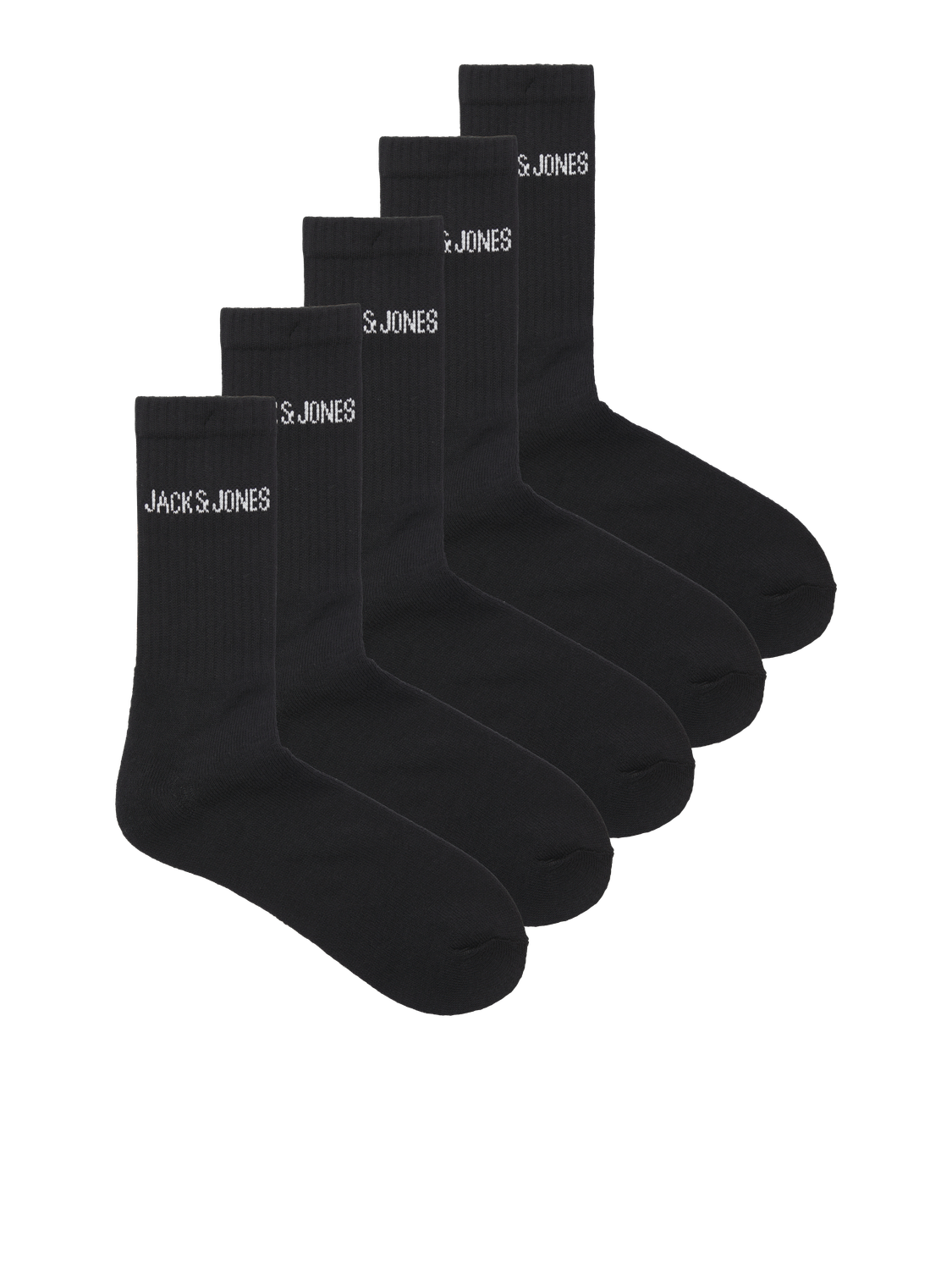 Jack & Jones Sportsokken Heren JACREGEN 5-pack Zwart