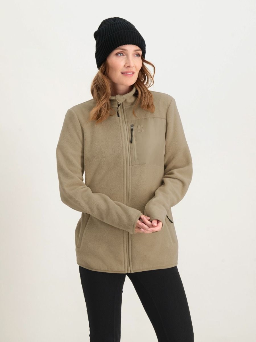 Poederbaas Four Seasons Fleece Vest Dames Zand