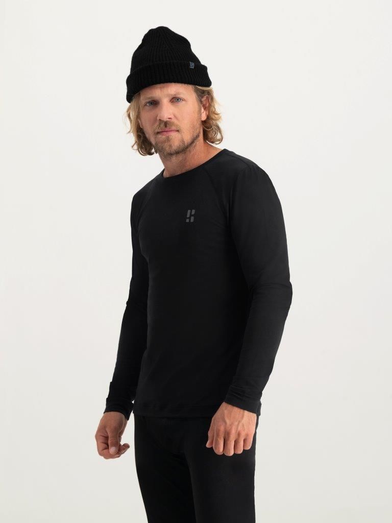 Poederbaas Thermoshirt Heren Lightweight Zwart