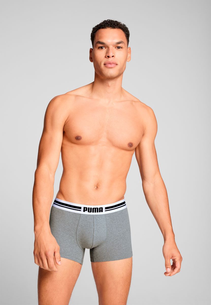 Puma Boxershorts Everyday Placed Logo 2-pack Grey Melange / Black