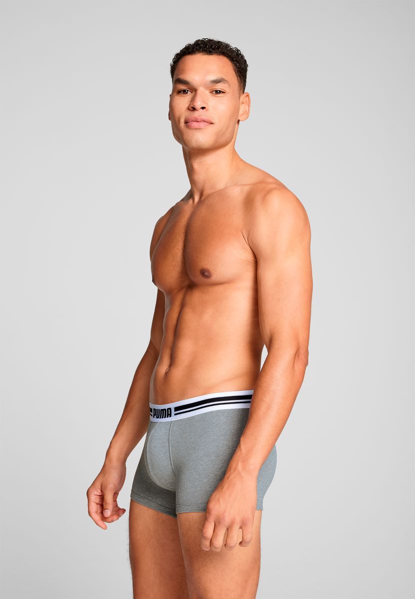 Puma Boxershorts Everyday Placed Logo 2-pack Grey Melange / Black