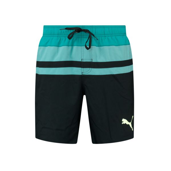 Puma Zwembroek Heren Heritage Stripe Mid Shorts Black Teal Combo