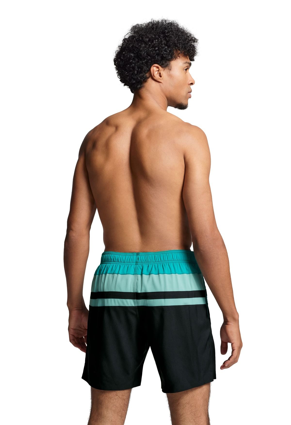 Puma Zwembroek Heren Heritage Stripe Mid Shorts Black Teal Combo