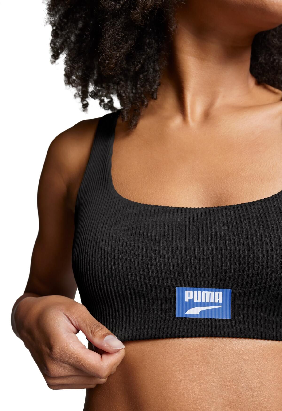 Puma Zwemtop Ribbed Scoop Neck Top Black Combo