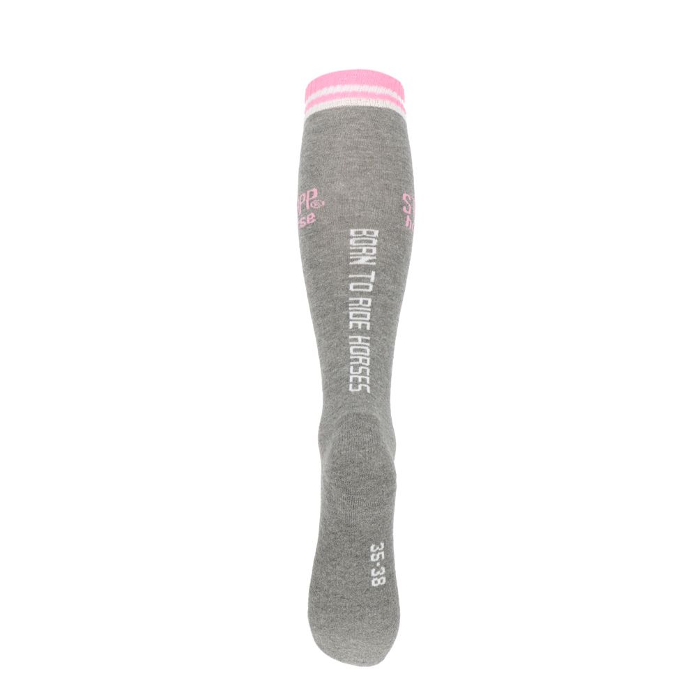 STAPP Horse Paardrijsokken Born To Ride Horse 4-pack Grijs