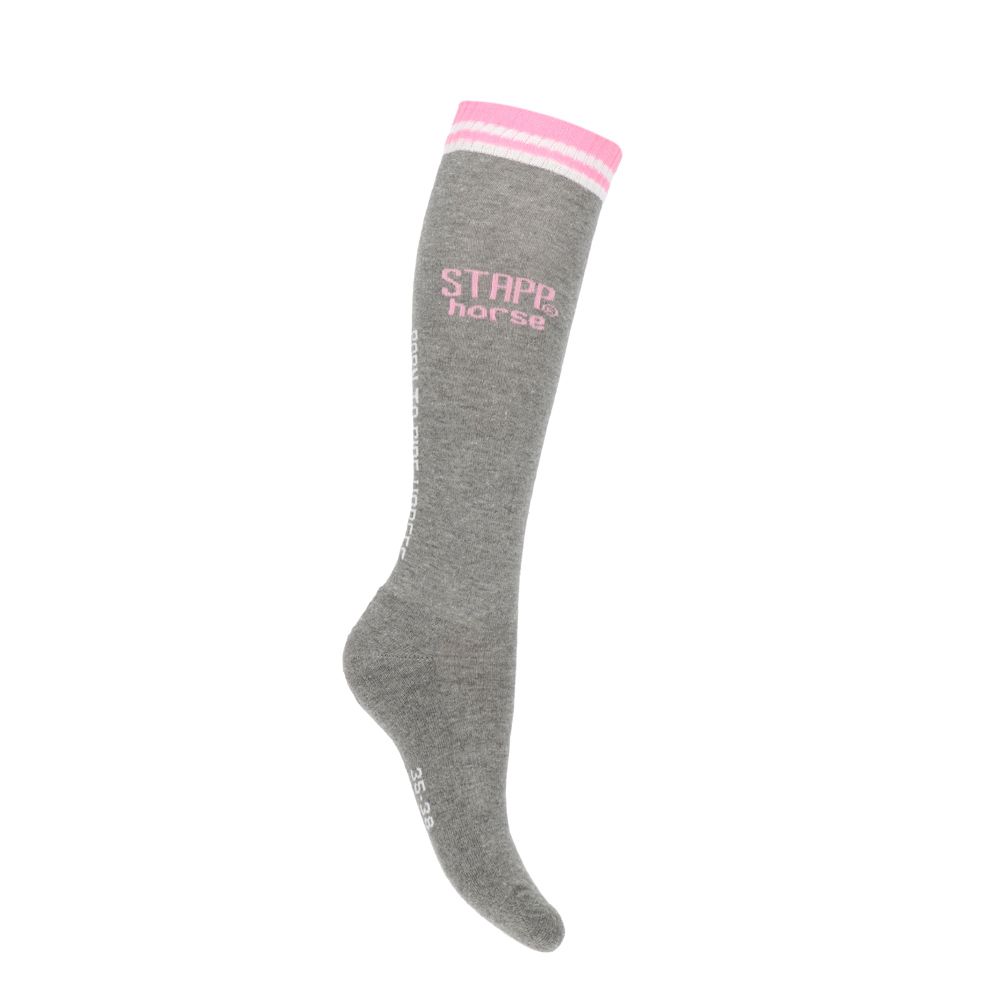 STAPP Horse Paardrijsokken Born To Ride Horse 4-pack Grijs
