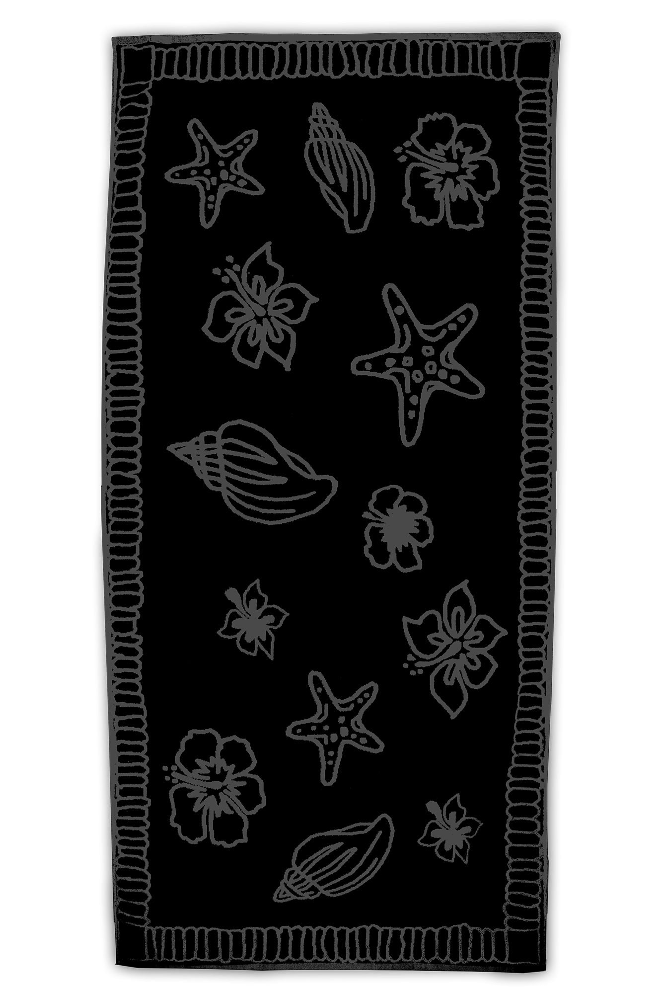 The One Towelling Strandhanddoek Hawaii 90 x 190cm Black / Antraciet