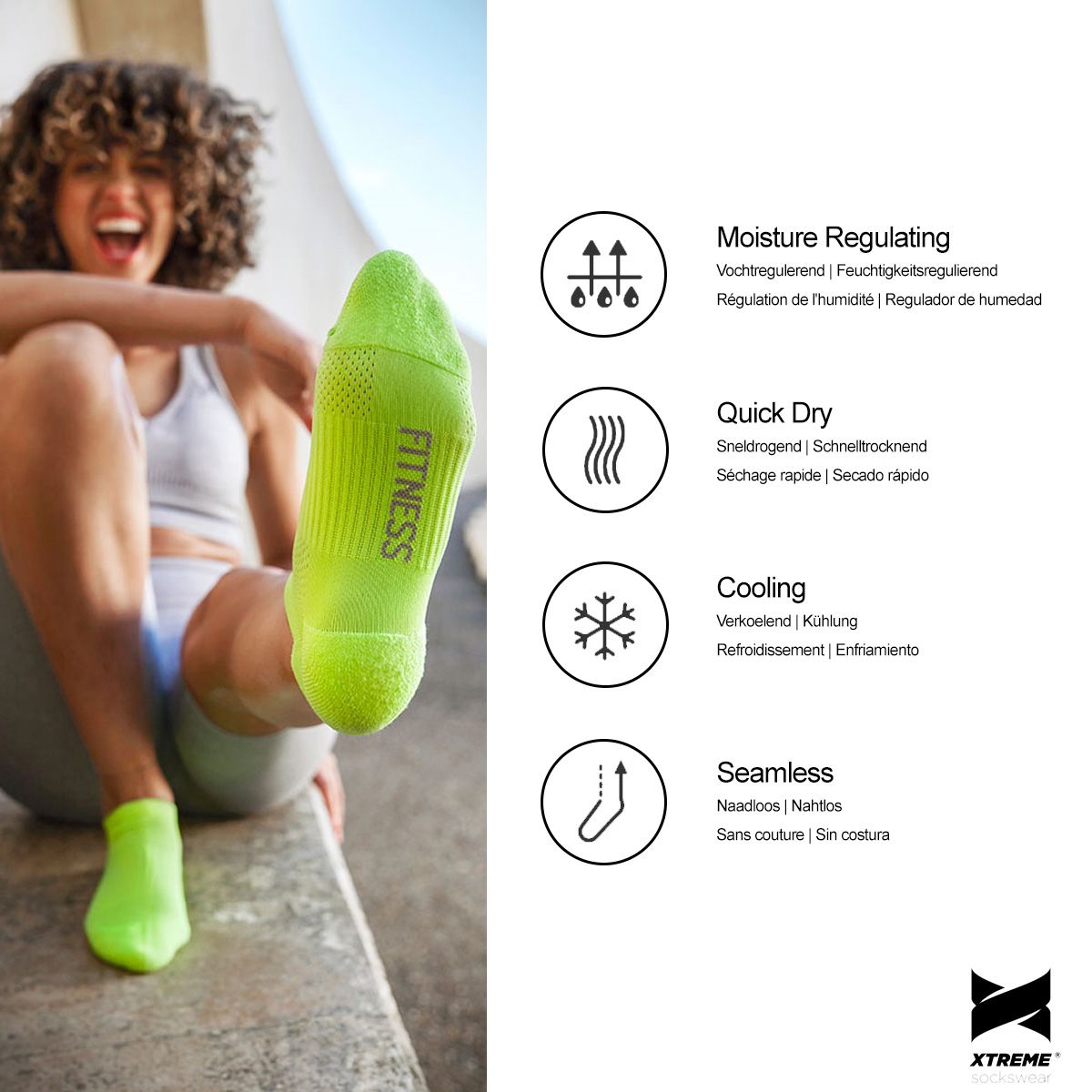 Xtreme Fitness Sneakersokken 9-pack wit