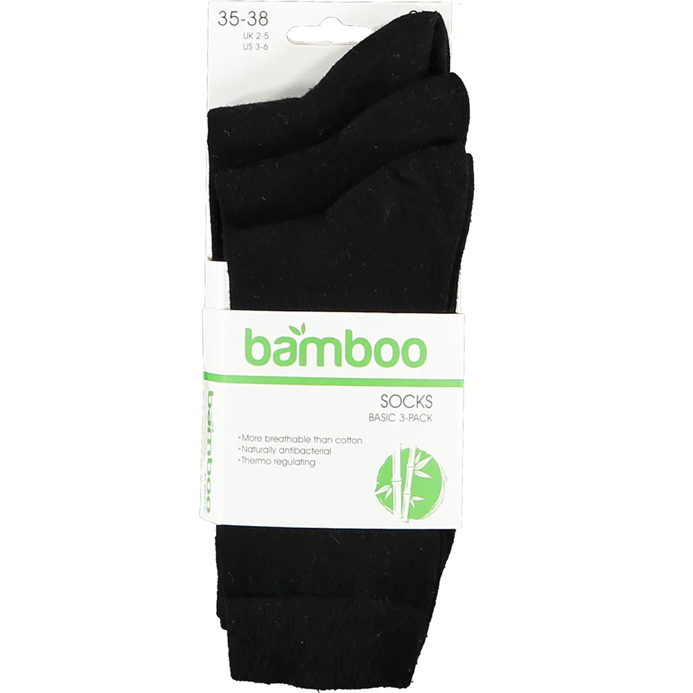 Apollo Sokken Basic Bamboo Zwart 6-pack