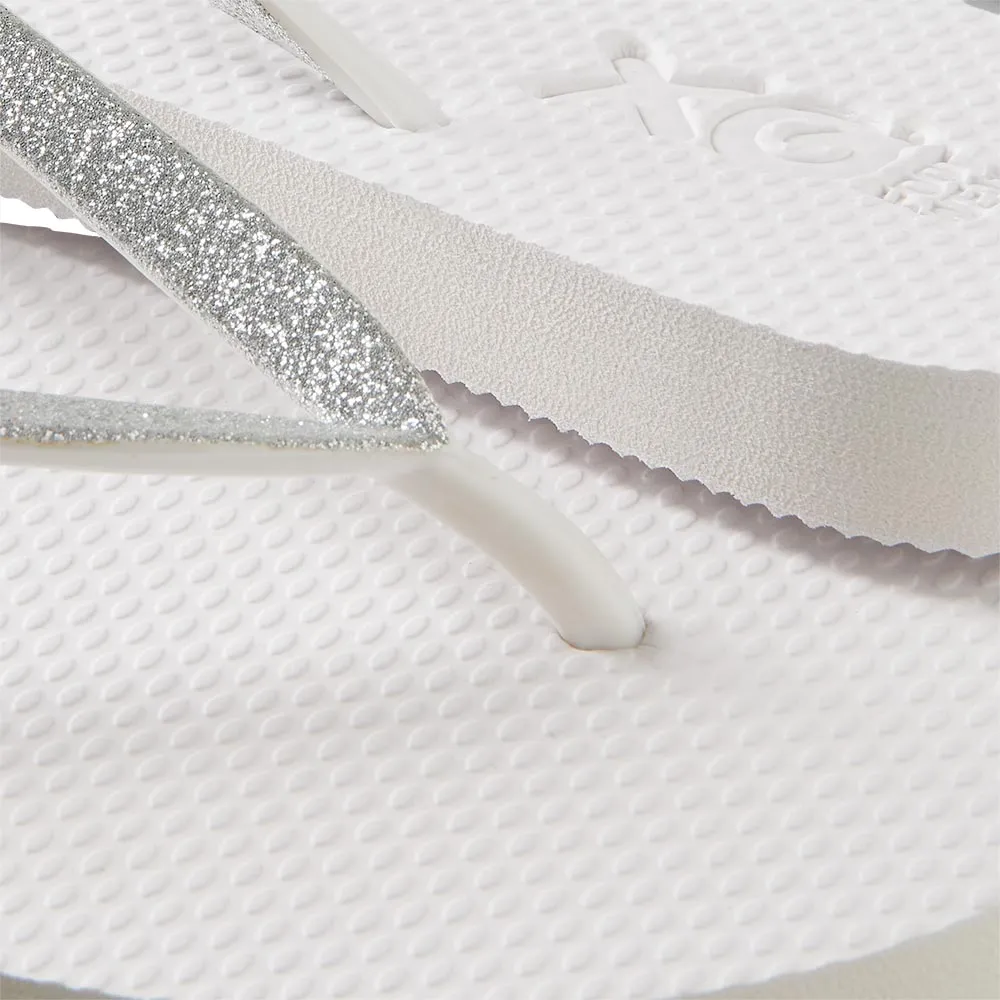 XQ Teenslippers Dames Glitter Wit 