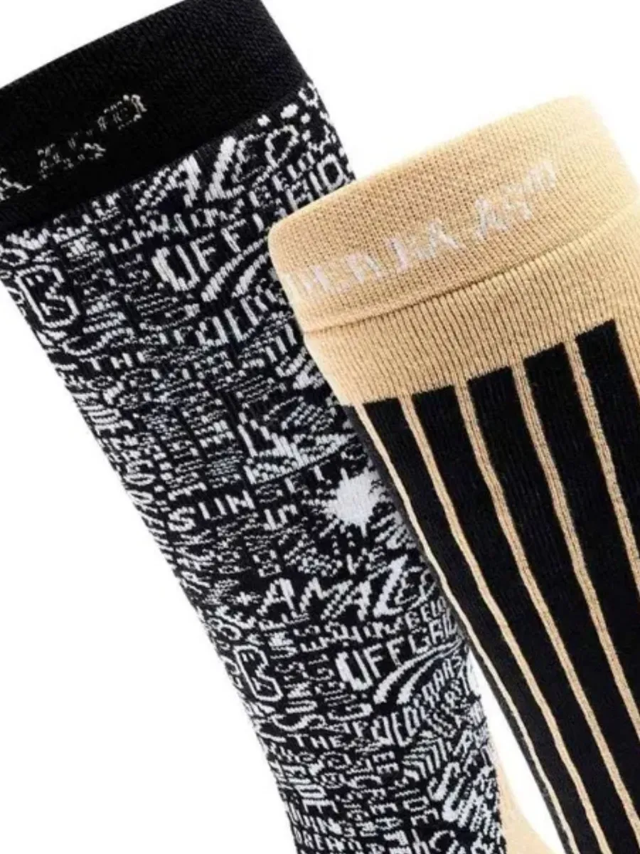 Poederbaas Skisokken 2-pack Black Multi