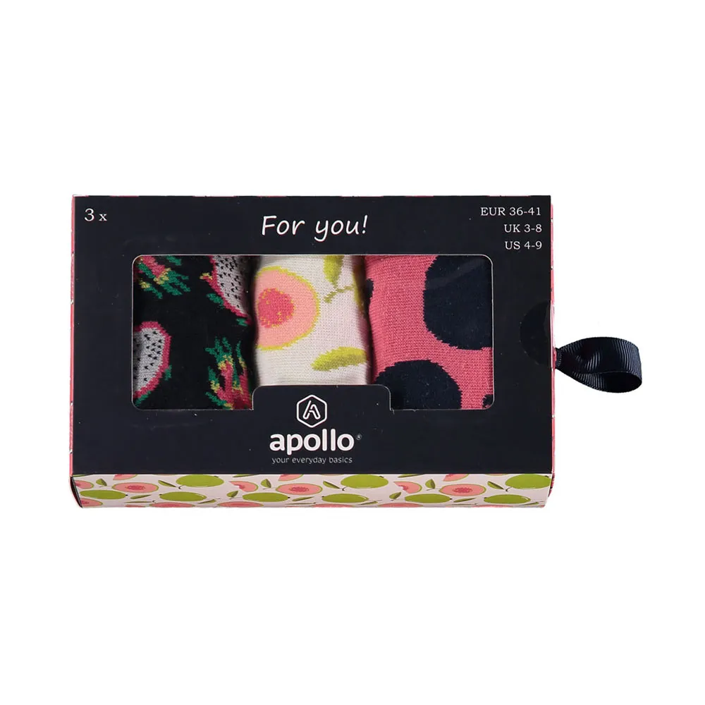 Apollo Sokken Giftbox Dames Tropical Fruits 3-pack
