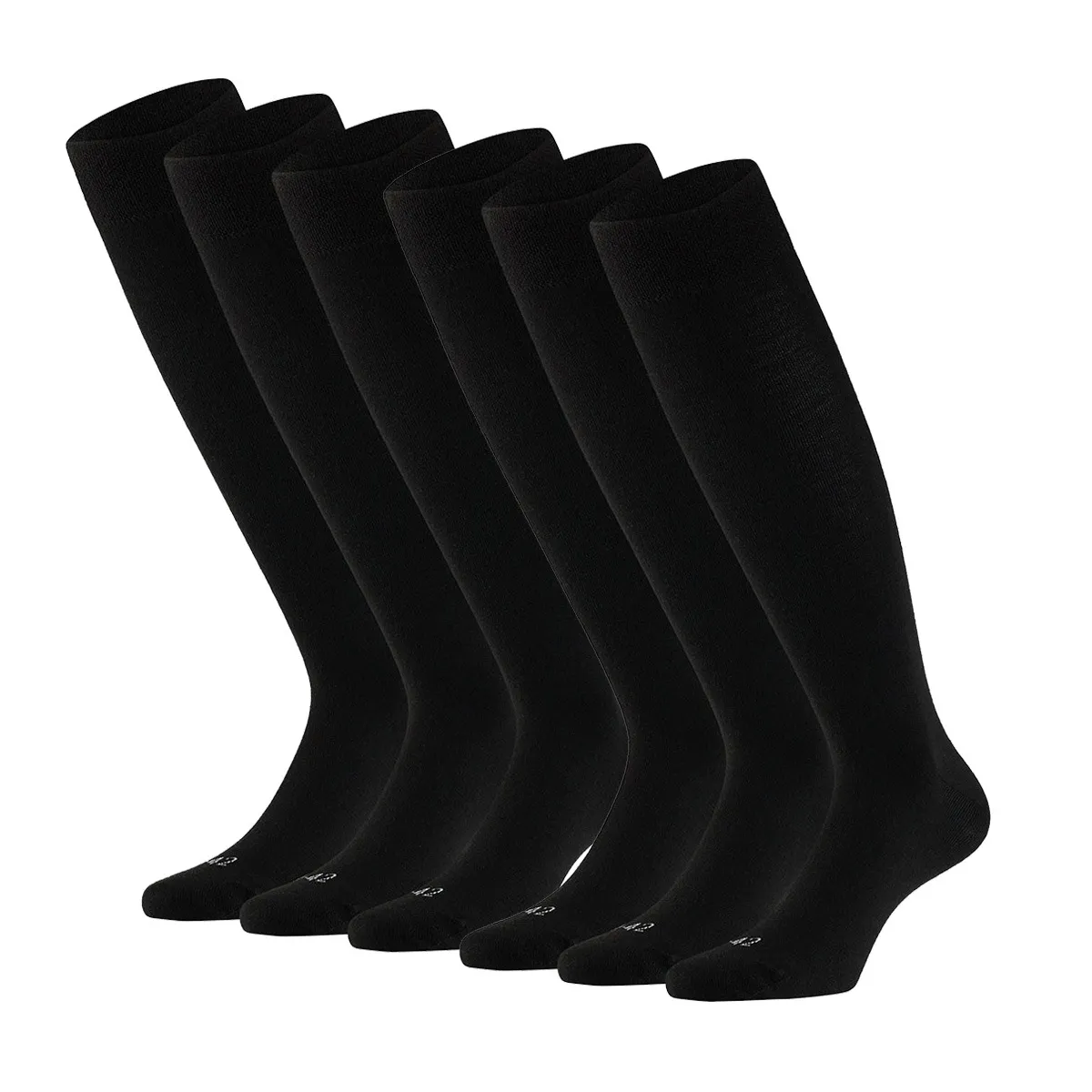 Apollo Merinowollen Sokken Kniehoogte 6-pack Zwart