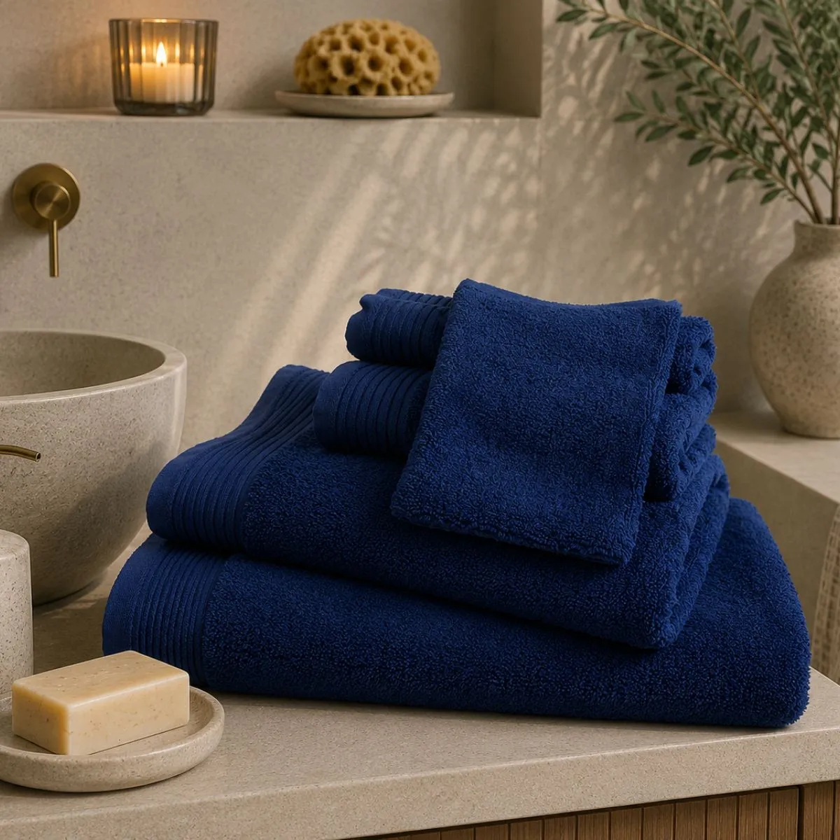 The One Washandjes Navy - 10 stuks