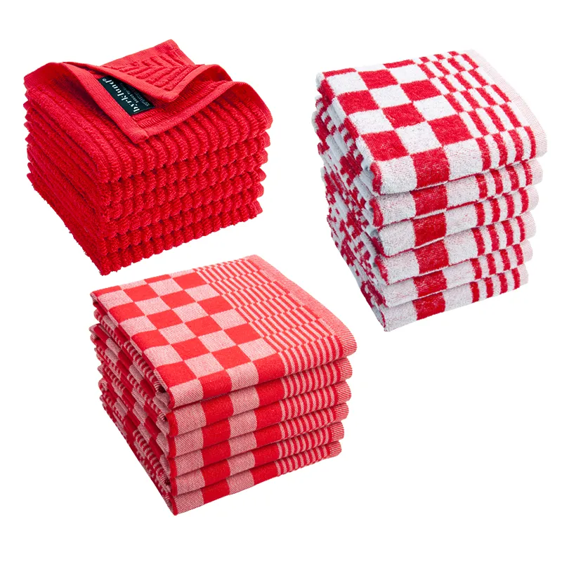 Byrklund Keukenset Clean Rood - 18 delig - Theedoeken, Keukendoeken & Vaatdoeken