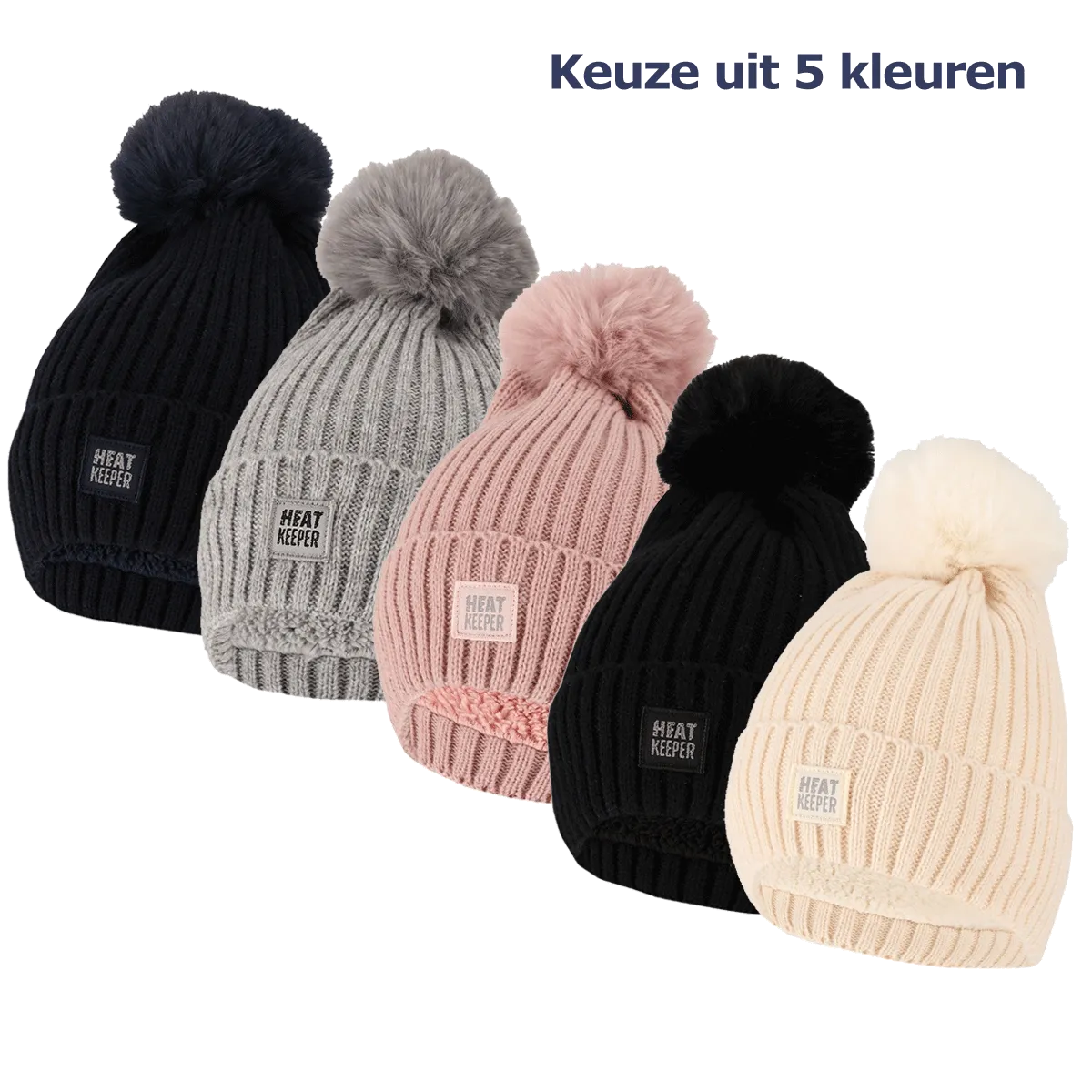 Heatkeeper Thermo Muts met Pompon Dames - Keuze uit 5 kleuren