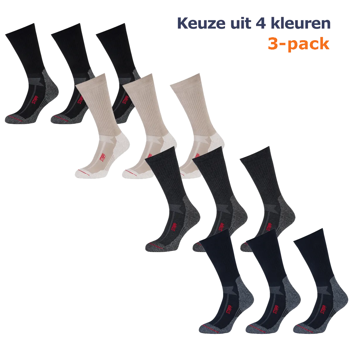 STAPP Wandelsokken Techno Boston All Season 3-pack - Keuze uit 4 kleuren