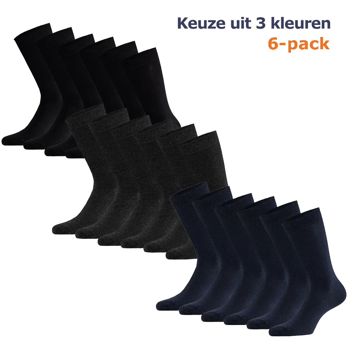 Apollo Sokken Bamboo 6-pack - Verkrijgbaar in 3 kleuren