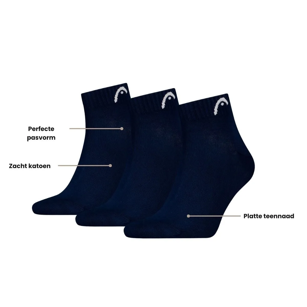 HEAD Quartersokken Training 12-pack Navy