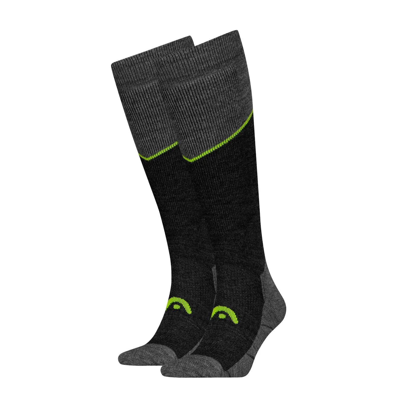 HEAD Skisokken Kneehigh 6-pack Grey Melange / Lime
